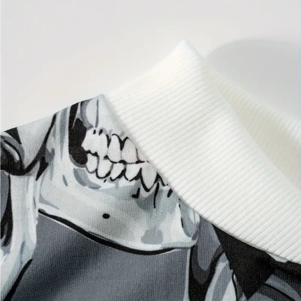 Women's Graphic Skull Print Jacket Grey - Picture 7 of 10